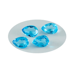 Riyogems 1pc topaze bleue cz facettes 8x12mm forme de poire grande qualité pierre en vrac