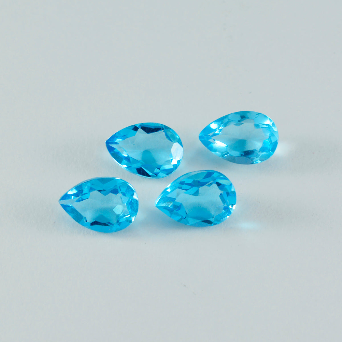 Riyogems 1PC Blue Topaz CZ Faceted 8x12 mm Pear Shape great Quality Loose Stone