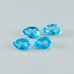Riyogems 1PC Blue Topaz CZ Faceted 8x12 mm Pear Shape great Quality Loose Stone