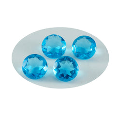 riyogems 1pc topaze bleue cz facettes 11x11 mm forme ronde pierre de qualité aaa
