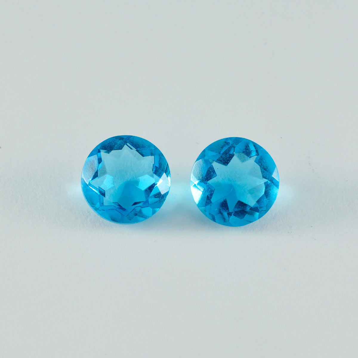 riyogems 1шт голубой топаз cz ограненный 13x13 мм круглая форма A+1 качество свободный драгоценный камень
