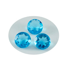 Riyogems 1PC Blue Topaz CZ Faceted 15x15 mm Round Shape Good Quality Loose Stone