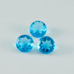 riyogems 1pc ブルー トパーズ CZ ファセット 15x15 mm ラウンド形状良質ルースストーン