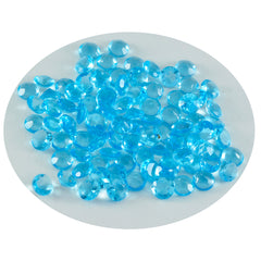 Riyogems 1PC Blue Topaz CZ Faceted 2x2 mm Round Shape wonderful Quality Gems