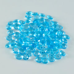 riyogems 1pc topaze bleue cz facettes 3x3 mm forme ronde pierre de qualité douce