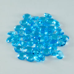 riyogems 1pc ブルー トパーズ CZ ファセット 5x5 mm ラウンド形状、素晴らしい品質のルース宝石