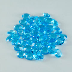 Riyogems 1PC Blue Topaz CZ Faceted 5x5 mm Round Shape awesome Quality Loose Gem