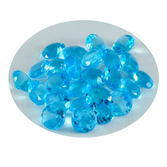 Riyogems 1pc topaze bleue cz facettes 7x7mm forme ronde qualité incroyable pierre en vrac