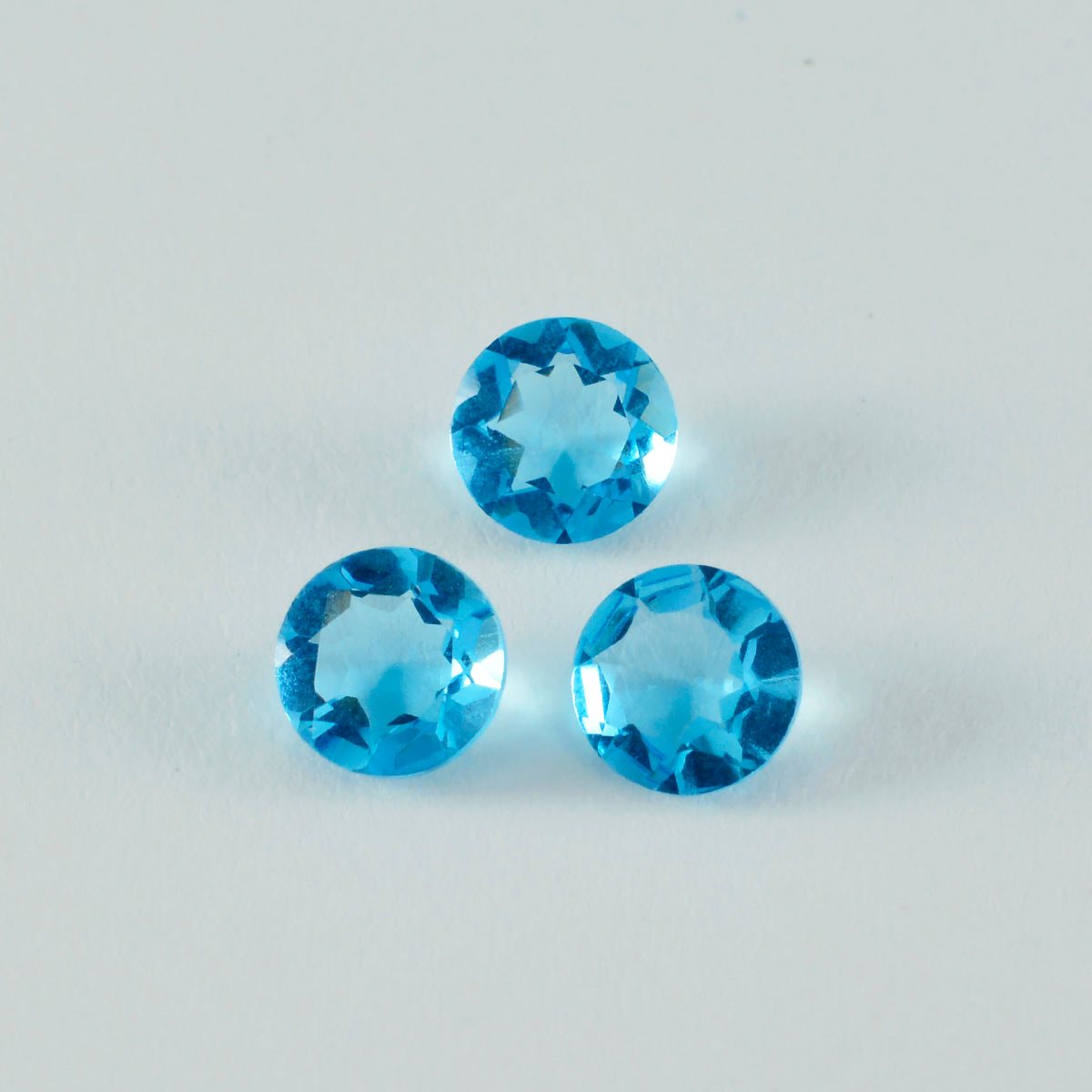 riyogems 1шт голубой топаз cz ограненный 9x9 мм круглая форма качественный драгоценный камень