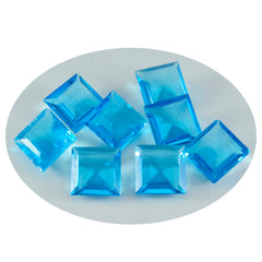 riyogems 1 st blå topas cz facetterad 12x12 mm fyrkantig form av vacker kvalitet lös ädelsten