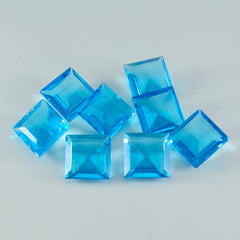 Riyogems 1PC Blue Topaz CZ Faceted 12x12 mm Square Shape pretty Quality Loose Gemstone