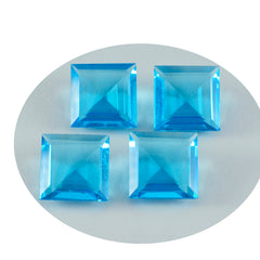 Riyogems 1 pièce topaze bleue cz à facettes 15x15mm forme carrée pierre de belle qualité