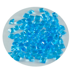 Riyogems 1 pièce topaze bleue cz à facettes 5x5mm forme carrée belle pierre précieuse de qualité