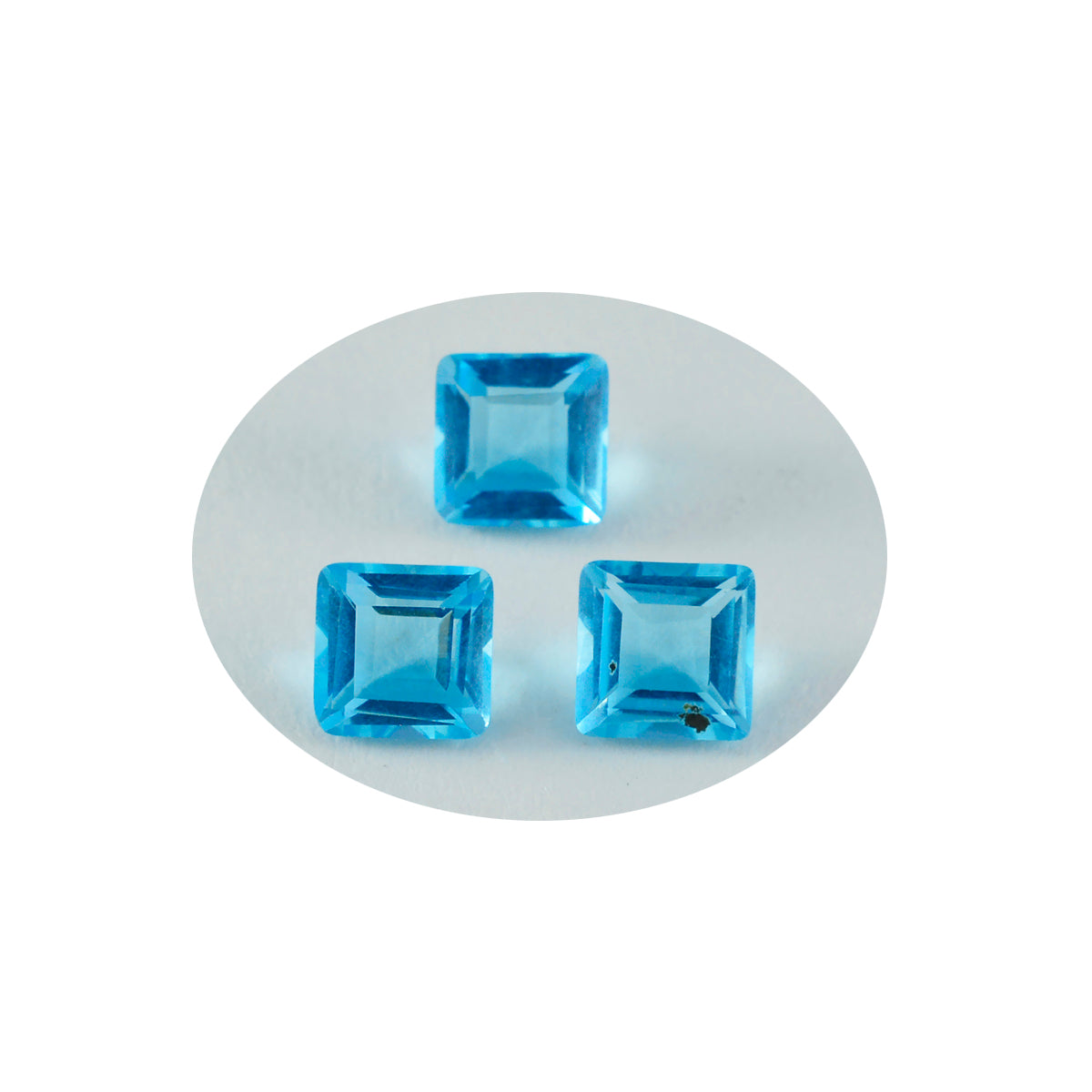 Riyogems 1 Stück blauer Topas, CZ, facettiert, 8 x 8 mm, quadratische Form, hübscher Qualitäts-Edelstein