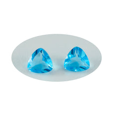 Riyogems 1 pièce topaze bleue cz à facettes 11x11mm forme de trillion pierre de qualité beauté