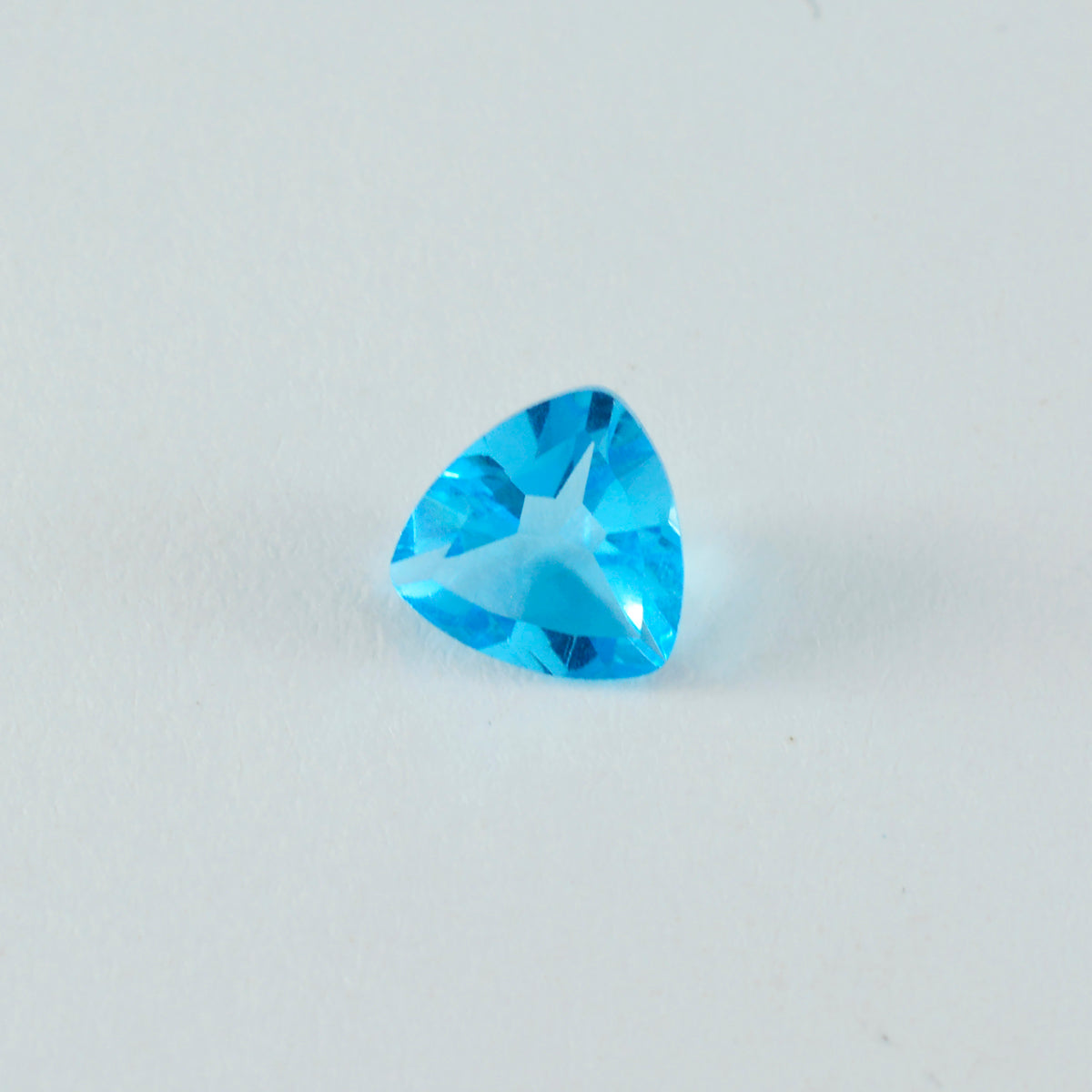 Riyogems 1PC Blue Topaz CZ Faceted 12x12 mm Trillion Shape amazing Quality Gemstone