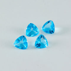 Riyogems 1 pièce topaze bleue cz à facettes 13x13mm en forme de trillion, gemme en vrac de qualité mignonne