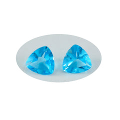 Riyogems 1 pièce topaze bleue cz à facettes 15x15mm forme trillion aa qualité pierre en vrac