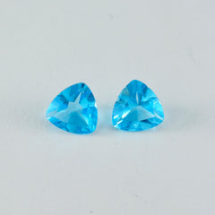 Riyogems 1PC Blue Topaz CZ Faceted 15x15 mm Trillion Shape AA Quality Loose Stone