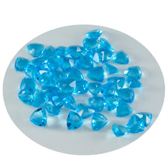 Riyogems 1 Stück blauer Topas, CZ, facettiert, 6 x 6 mm, Billionenform, verblüffende, hochwertige lose Edelsteine