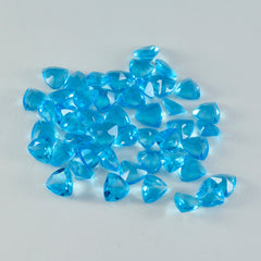 Riyogems 1PC Blue Topaz CZ Faceted 6x6 mm Trillion Shape startling Quality Loose Gems