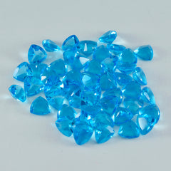Riyogems 1 pièce topaze bleue cz à facettes 7x7mm forme trillion pierre en vrac de merveilleuse qualité