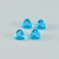 Riyogems 1 pieza de topacio azul CZ facetado 10x10 mm forma de trillón gemas de calidad impresionante