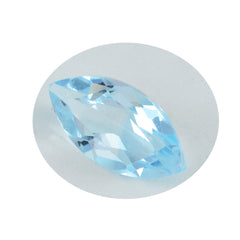 Riyogems 1PC Genuine Blue Topaz Faceted 10x20 mm Marquise Shape AA Quality Loose Gemstone