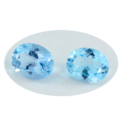 riyogems 1pc リアル ブルー トパーズ ファセット 10x12 mm 楕円形の魅力的な品質のルース宝石