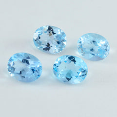 Riyogems 1PC Real Blue Topaz Faceted 10x12 mm Oval Shape attractive Quality Loose Gemstone