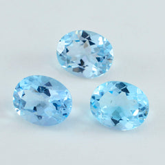riyogems 1pc 本物のブルー トパーズ ファセット 10x14 mm 楕円形のかなり品質の宝石