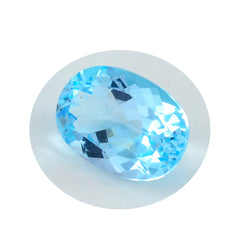 Riyogems 1PC natuurlijke blauwe topaas gefacetteerd 12x16 mm ovale vorm knappe kwaliteitsedelstenen