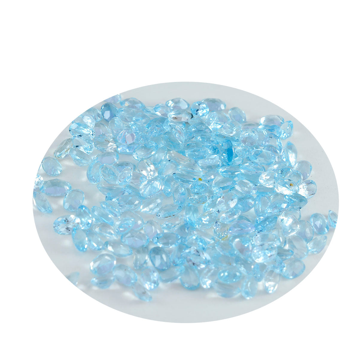 Riyogems 1 pieza de topacio azul real facetado 4x6 mm forma ovalada gemas de calidad A+