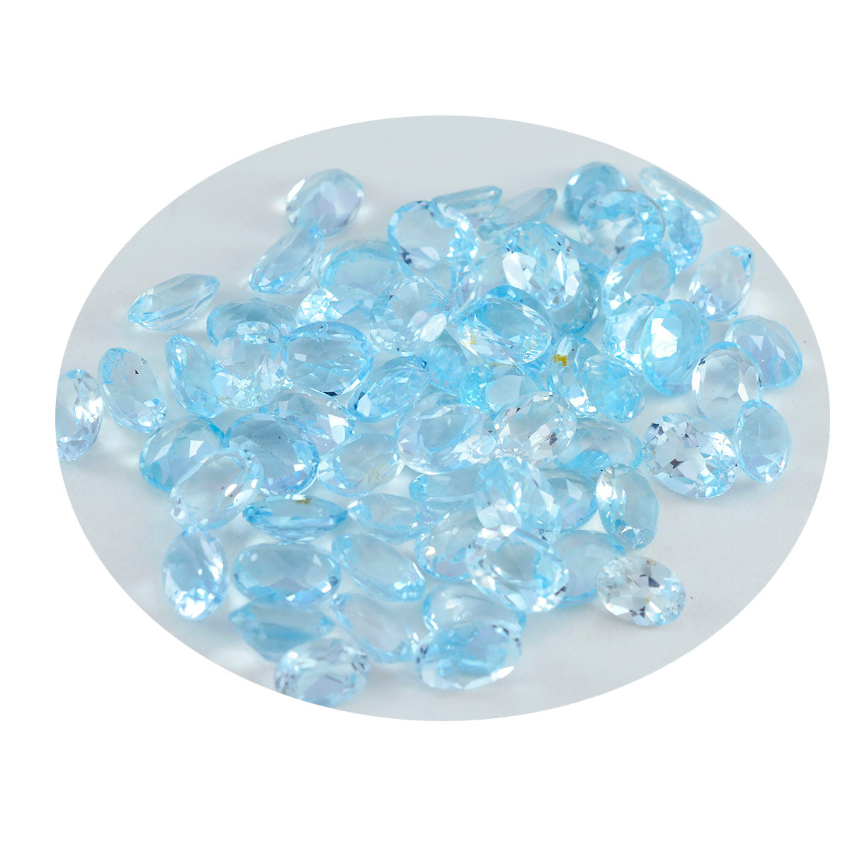 Riyogems 1PC Real Blue Topaz Faceted 4x6 mm Oval Shape A+ Quality Gems