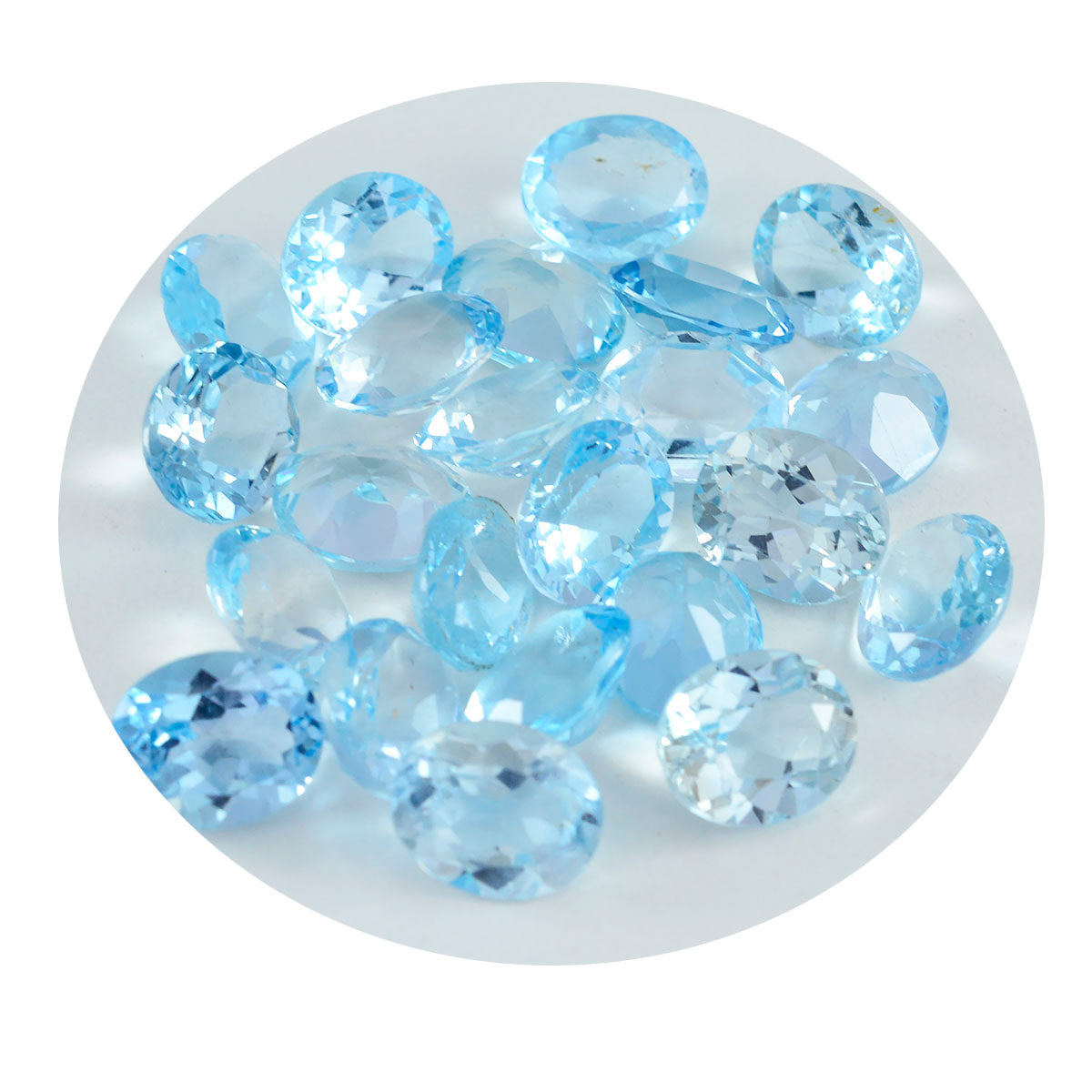 Riyogems 1 pieza de topacio azul natural facetado de 0.236 x 0.315 in, forma ovalada, piedra preciosa de calidad A1