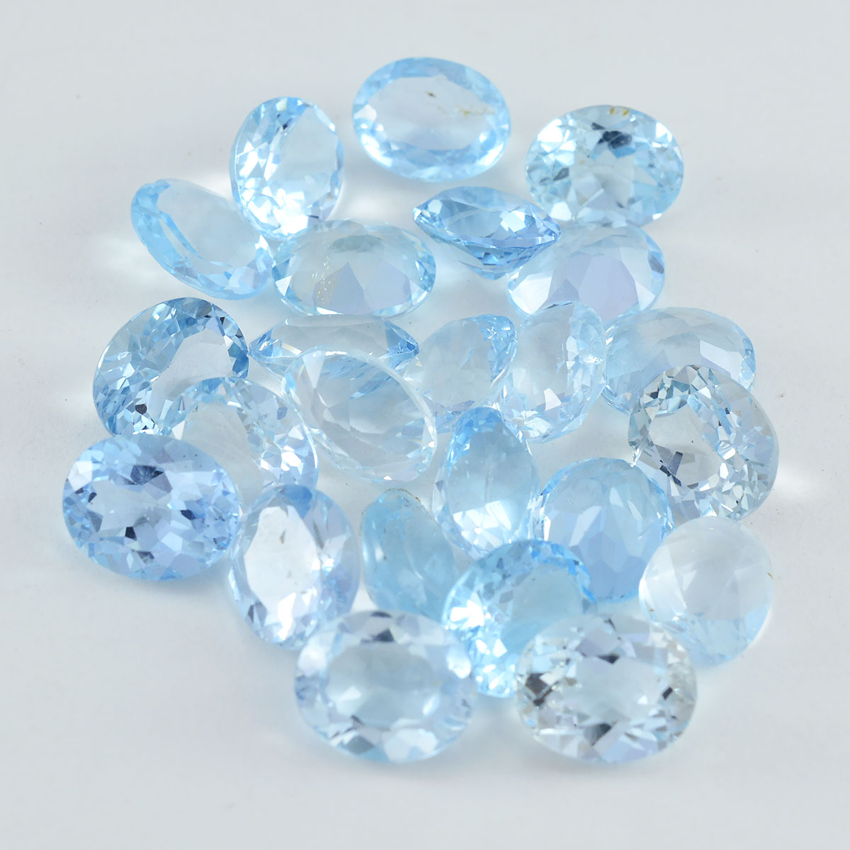 riyogems 1pc 本物のブルー トパーズ ファセット 5x7 mm 楕円形 a+1 品質の石