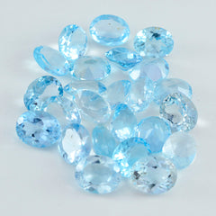 Riyogems 1 pieza de topacio azul natural facetado de 0.236 x 0.315 in, forma ovalada, piedra preciosa de calidad A1