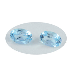 Riyogems 1PC Natural Blue Topaz Faceted 6x8 mm Oval Shape A1 Quality Gemstone