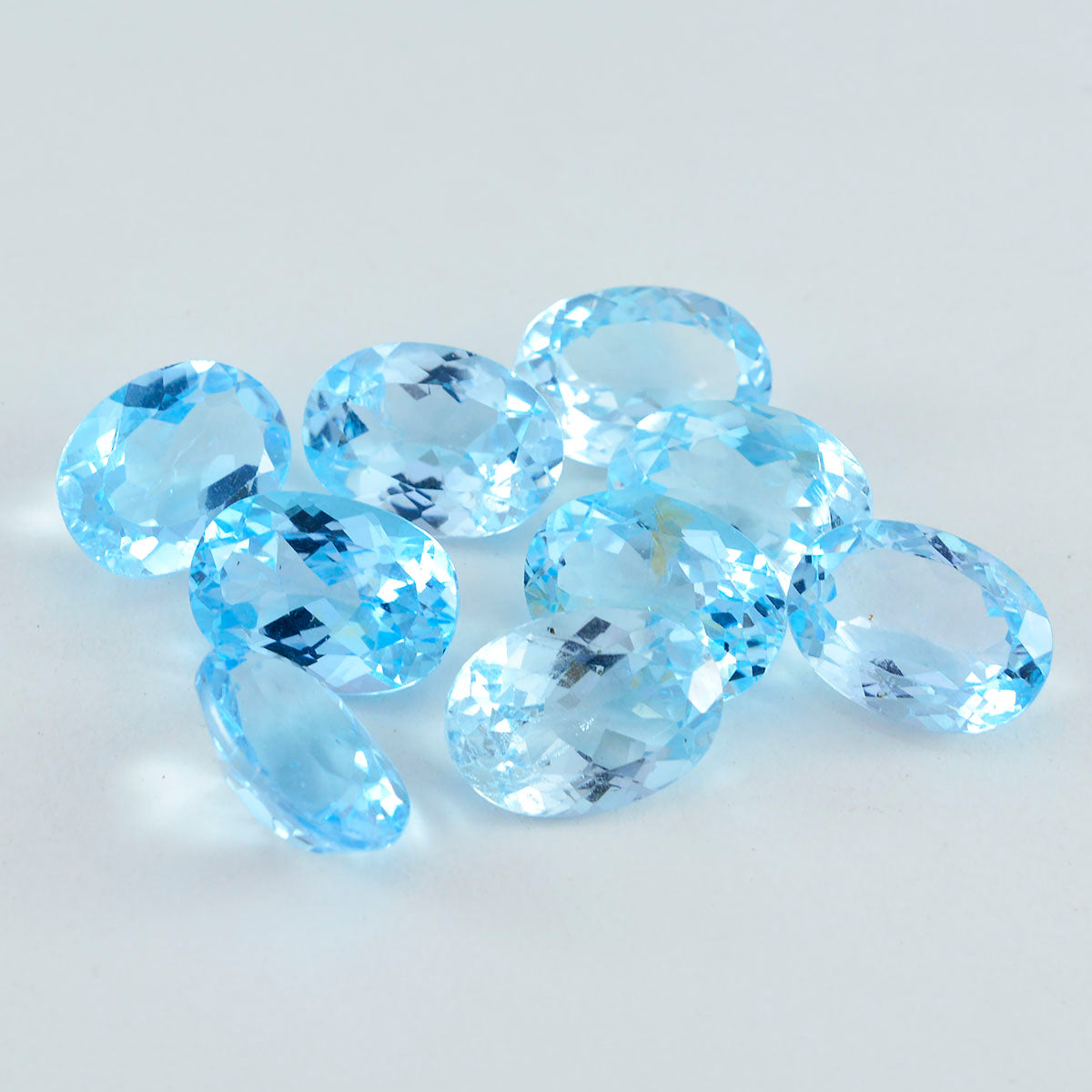 Riyogems 1PC Real Blue Topaz Faceted 7x9 mm Oval Shape Good Quality Loose Gem