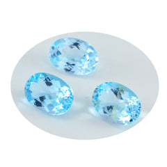 Riyogems 1 Stück echter blauer Topas, facettiert, 8 x 10 mm, ovale Form, schöne Qualität, lose Edelsteine