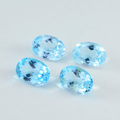 Riyogems 1PC Natural Blue Topaz Faceted 9x11 mm Oval Shape beautiful Quality Loose Stone
