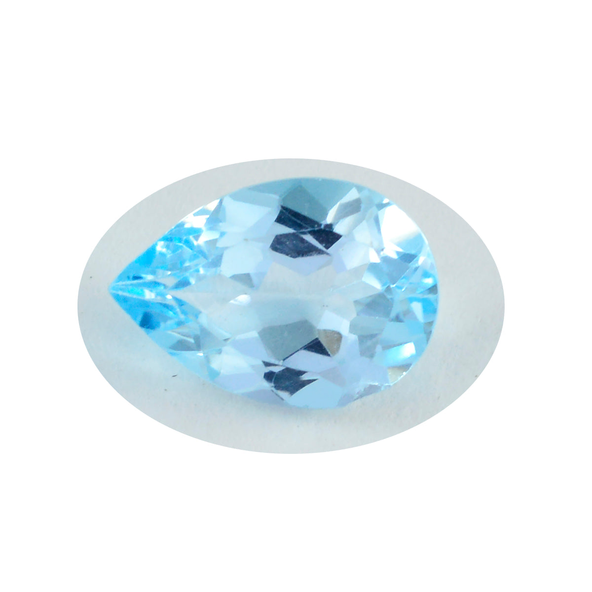 Riyogems 1PC Genuine Blue Topaz Faceted 10x14 mm Pear Shape great Quality Gems