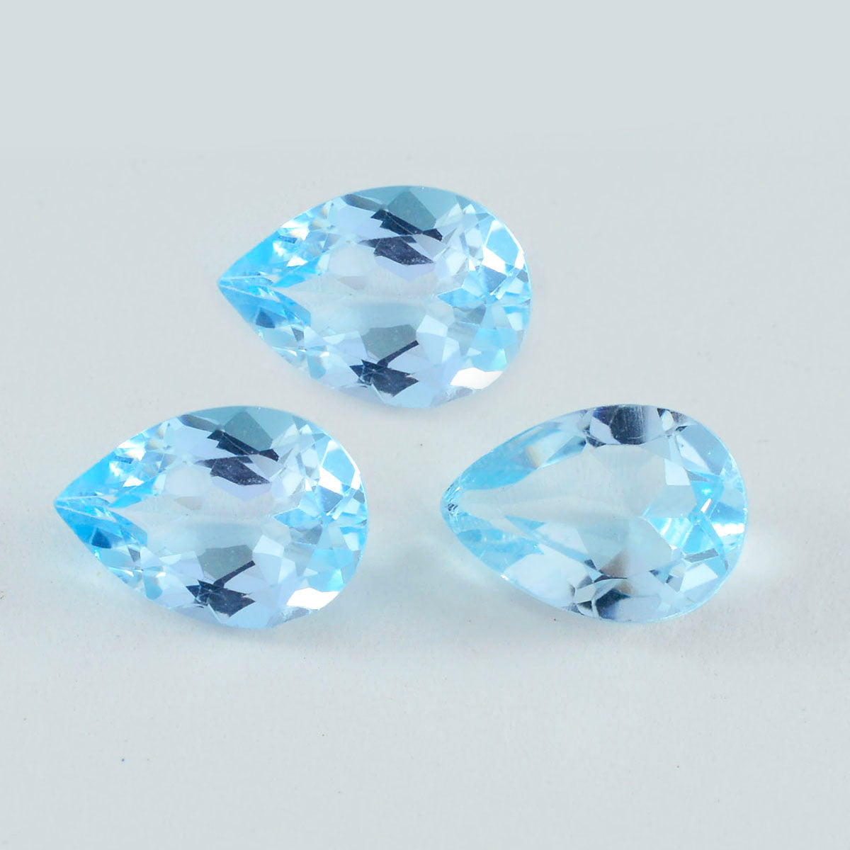 Riyogems 1PC Genuine Blue Topaz Faceted 10x14 mm Pear Shape great Quality Gems