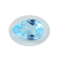 riyogems 1pc topaze bleue naturelle à facettes 12x16mm forme de poire pierre de qualité fantastique