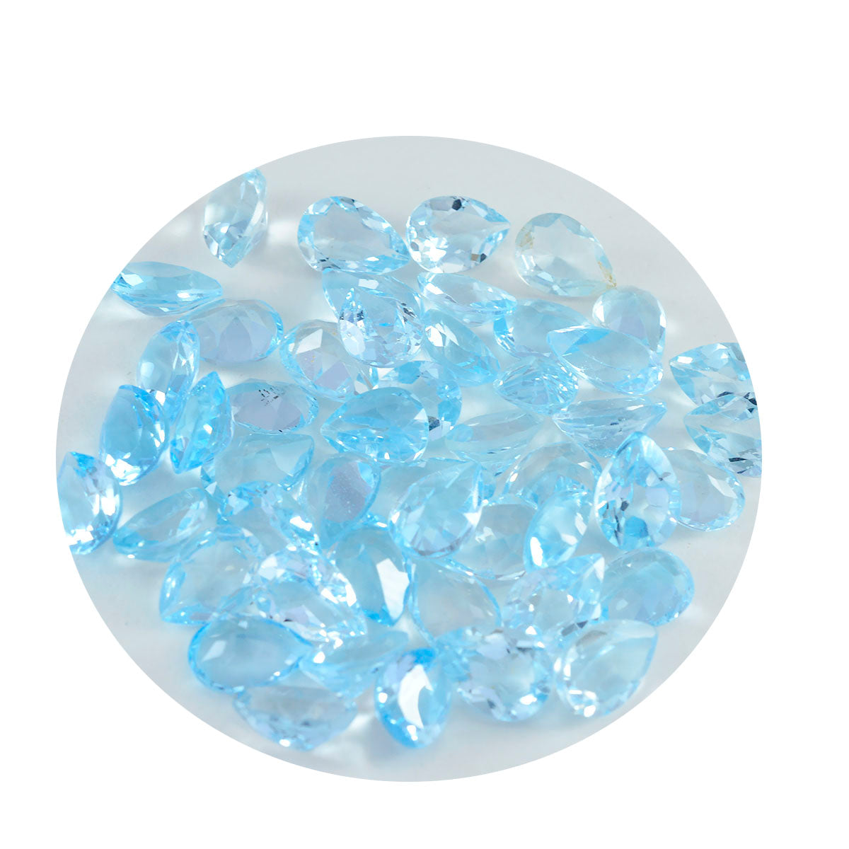 riyogems 1 шт. натуральный голубой топаз ограненный 4х6 мм грушевидный красивый качественный драгоценный камень