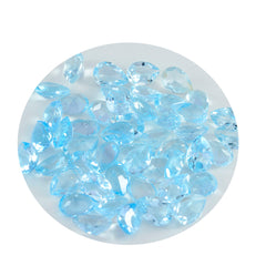 Riyogems 1PC Genuine Blue Topaz Faceted 4x6 mm Pear Shape nice-looking Quality Gemstone