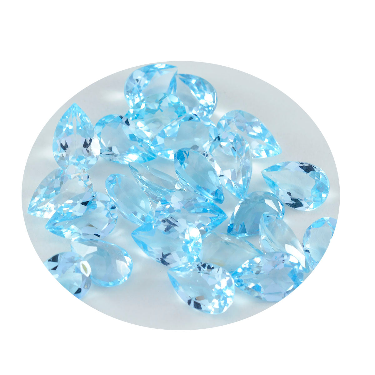 riyogems 1 st naturlig blå topas fasetterad 5x7 mm päronform utmärkt kvalitet lös pärla