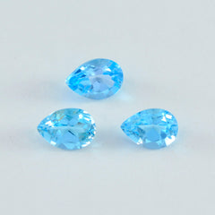Riyogems 1PC Genuine Blue Topaz Faceted 7x10 mm Pear Shape astonishing Quality Loose Stone