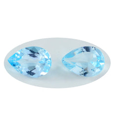 Riyogems 1pc topaze bleue naturelle à facettes 8x12mm forme de poire belle qualité pierre précieuse en vrac