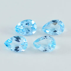 Riyogems 1PC Natural Blue Topaz Faceted 8x12 mm Pear Shape lovely Quality Loose Gemstone